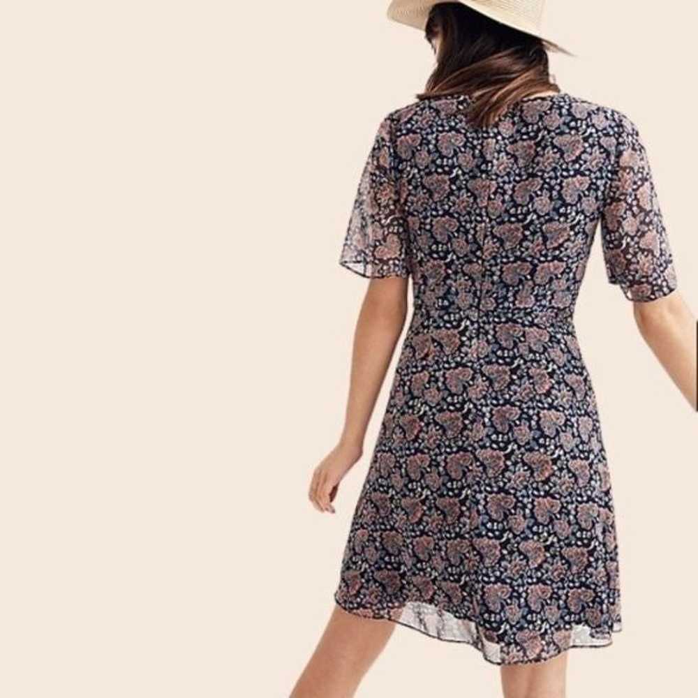 Madewell Navy Orchard Flutter-Sleeve Dress in Fan… - image 3