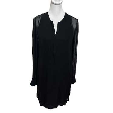 Vince Double Layer Black Shirttail Mini Dress Doub
