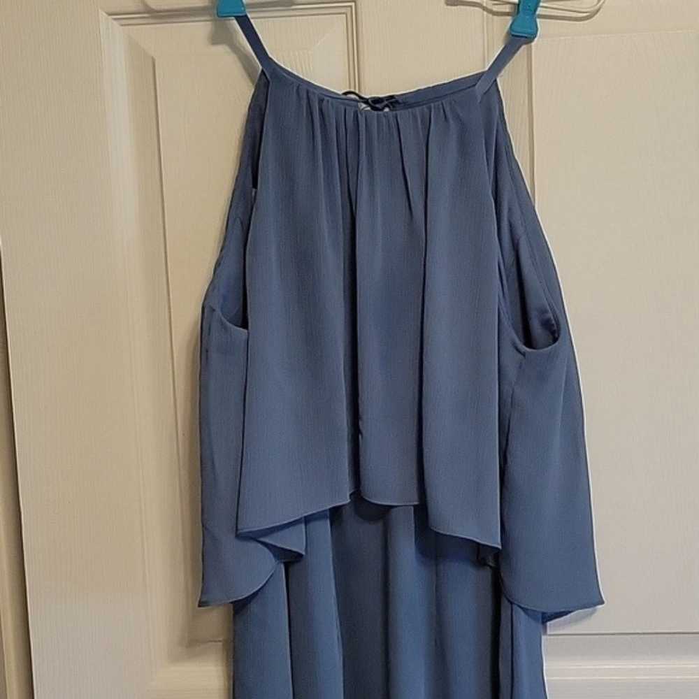 David’s Bridal junior Bridesmaid Dress Steel Blue… - image 5