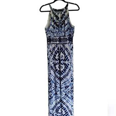 Chico's Blue Diamond Tie-Dye Maxi Dress - image 1