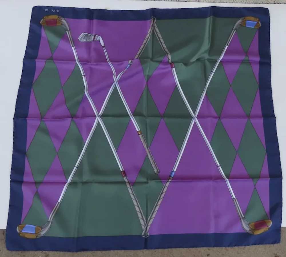 Vintage 100% Silk Scarf Golf Motif Made in Italy - image 4