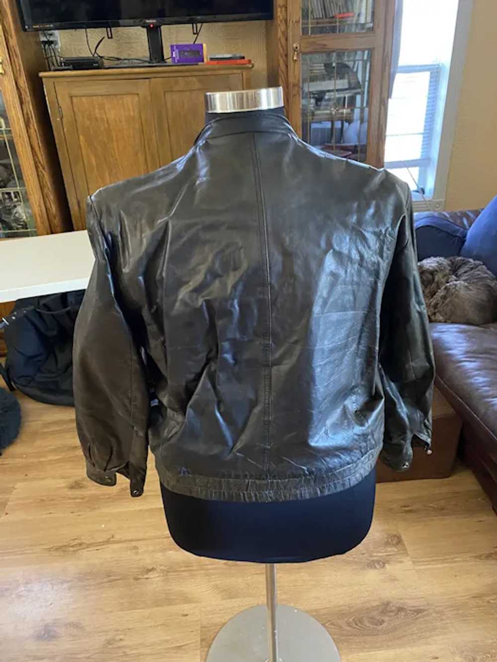 Vintage Berman’s Black Leather Motorcycle Jacket … - image 9