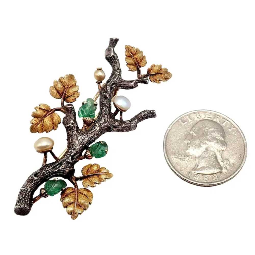 Vintage Buccellati 18k White Yellow Gold Carved E… - image 11