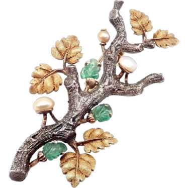 Vintage Buccellati 18k White Yellow Gold Carved E… - image 1