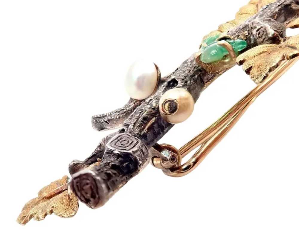 Vintage Buccellati 18k White Yellow Gold Carved E… - image 3