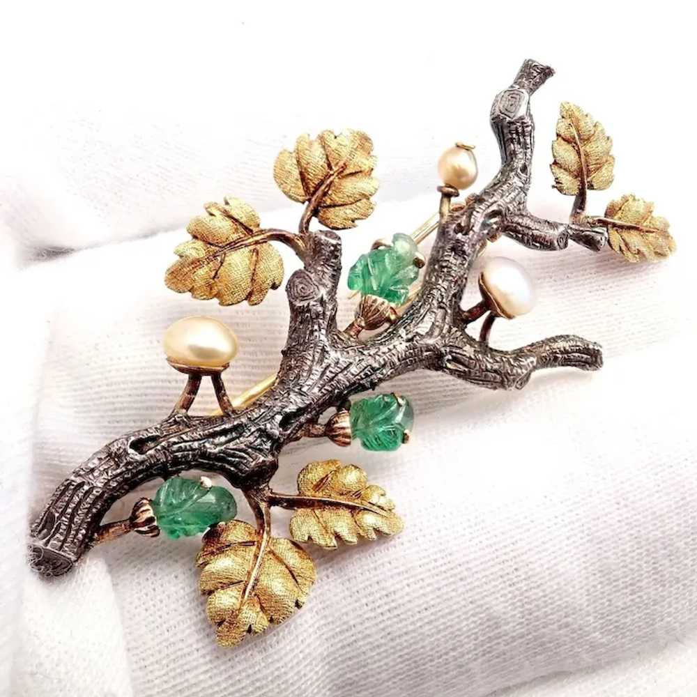 Vintage Buccellati 18k White Yellow Gold Carved E… - image 5