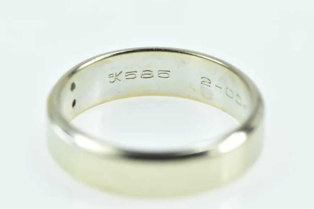 14K 5.5mm Vintage Diamond Inset Wedding Band Ring… - image 3