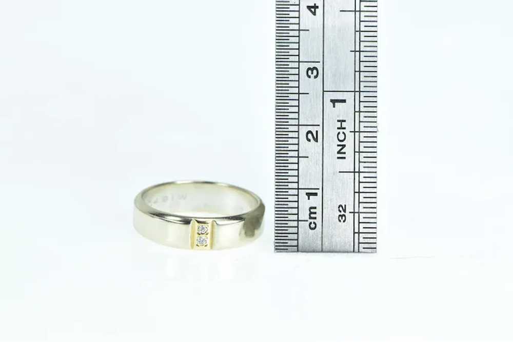 14K 5.5mm Vintage Diamond Inset Wedding Band Ring… - image 4