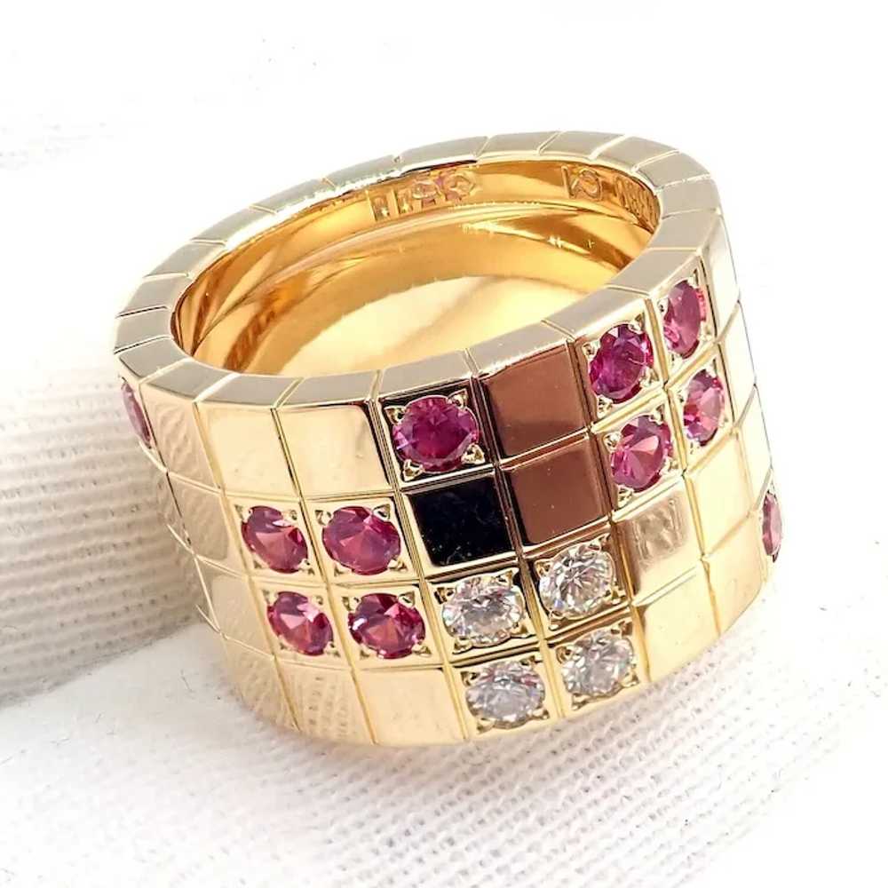 Cartier 18k Rose Gold Lanieres Diamond Pink Sapph… - image 11