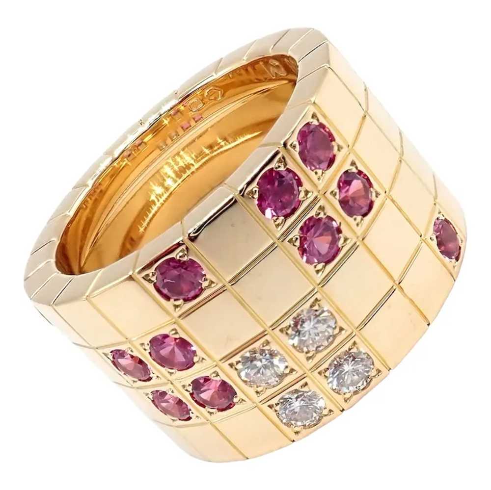 Cartier 18k Rose Gold Lanieres Diamond Pink Sapph… - image 12
