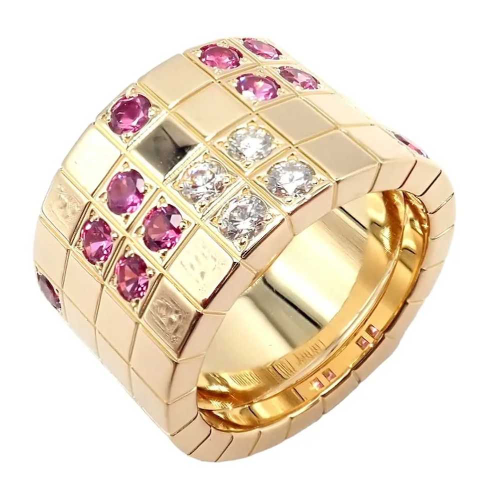 Cartier 18k Rose Gold Lanieres Diamond Pink Sapph… - image 4