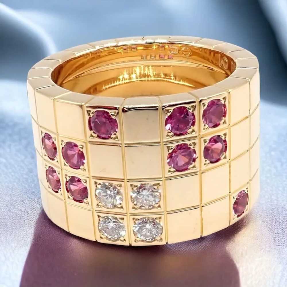 Cartier 18k Rose Gold Lanieres Diamond Pink Sapph… - image 6