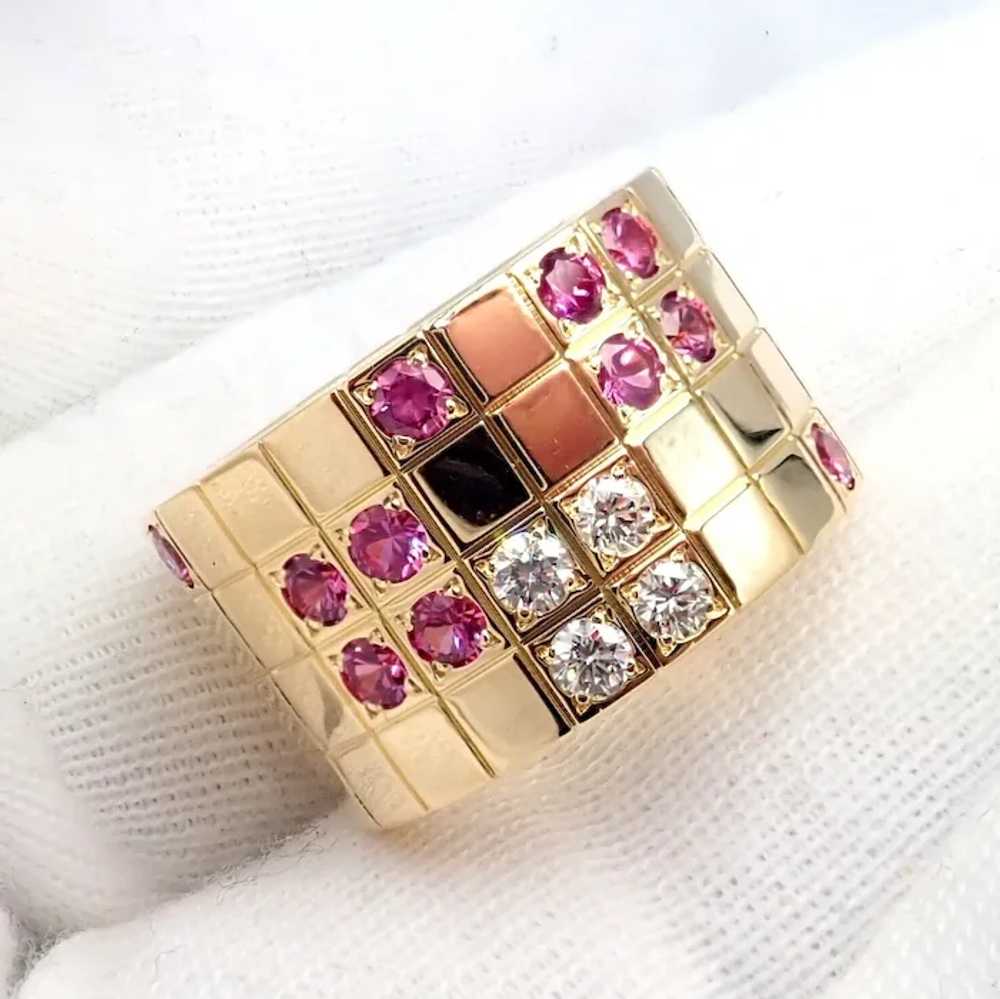 Cartier 18k Rose Gold Lanieres Diamond Pink Sapph… - image 7