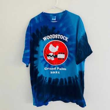Woodstock 2021 Blue Tie Dye Tee - image 1