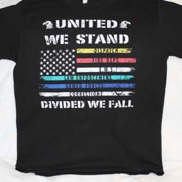 UNITED WE STAND AMERICAN FLAG T-SHIRT - image 1