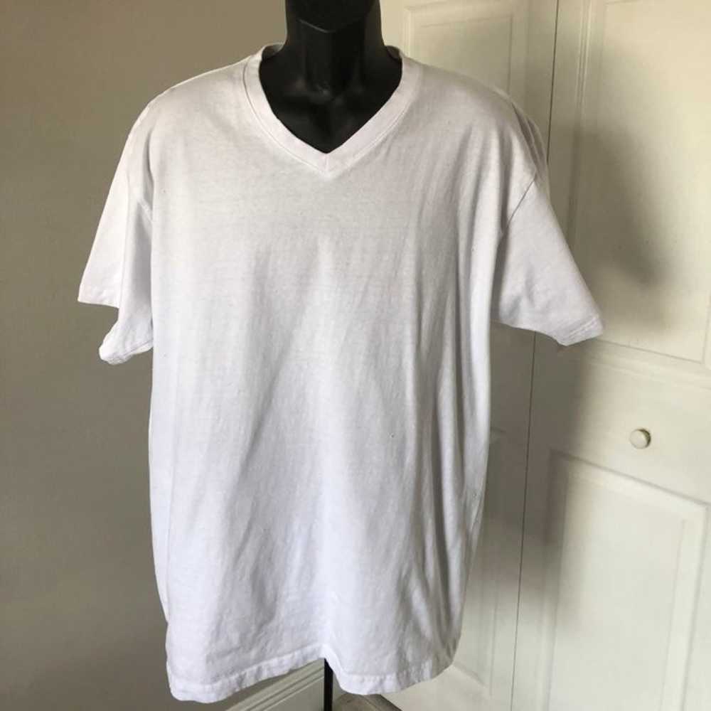 BEST COTTON PREMIUM WHITE V NECK MENS TEE/ 3XL - image 2