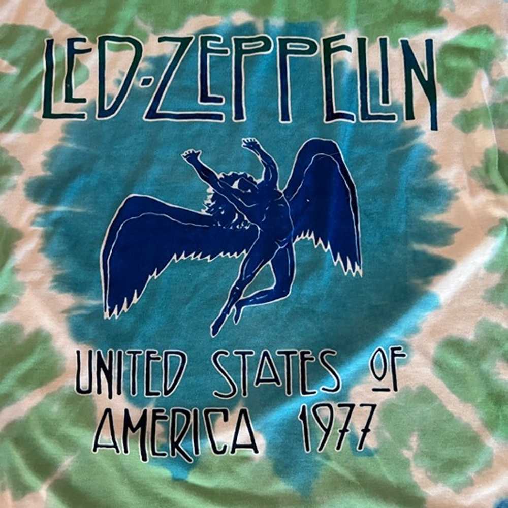 Led Zeppelin Tie Dyed Graphic T Shirt Mens Size S… - image 2