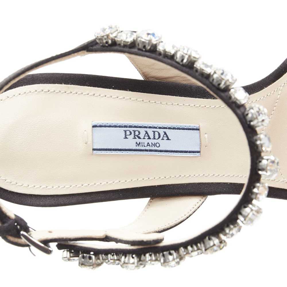 Prada new PRADA black satin crystal embellished s… - image 10