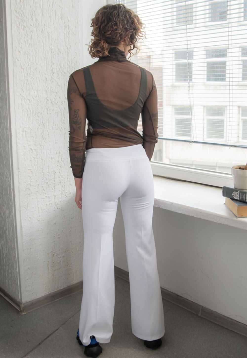 Vintage Y2K White Low Waisted Flare Trousers - image 2