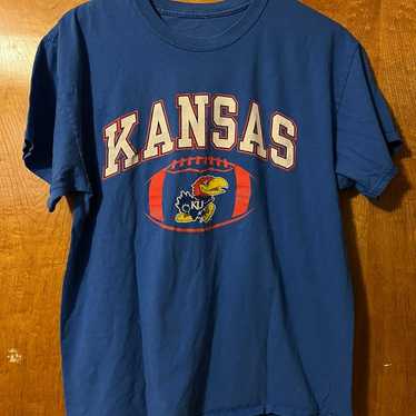 Retro vintage NCAA Kansas JayHawks Logo T-Shirt - image 1