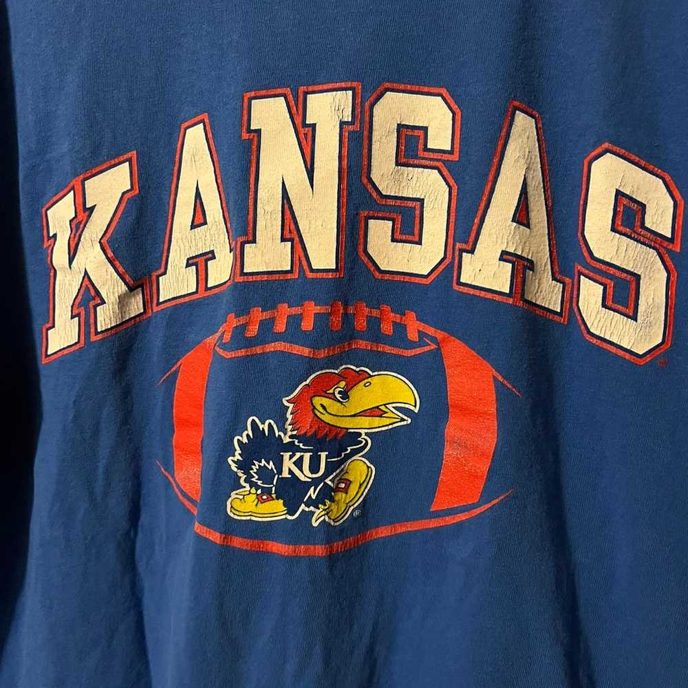 Retro vintage NCAA Kansas JayHawks Logo T-Shirt - image 2