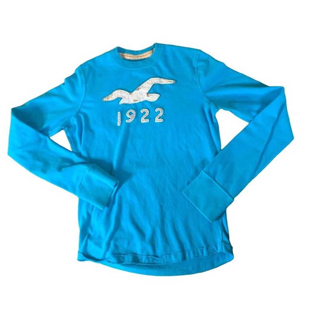 HOLLISTER VINTAGE Aqua Blue L/S Shirt ' 1922' - S… - image 1
