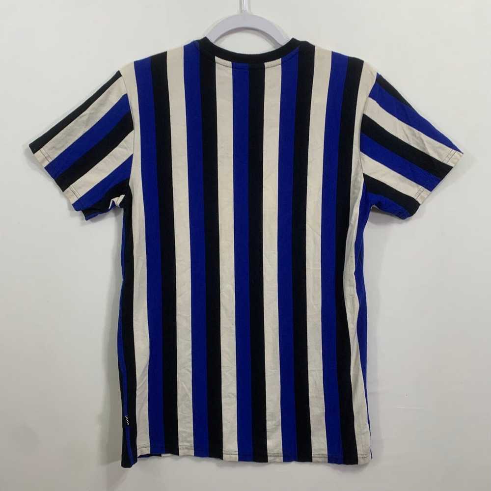 HUF Worldwide Embroidered Logo Striped T-shirt Me… - image 4