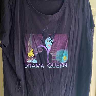 Disney Maleficent Drama Queen Black Crew Top 3X - image 1