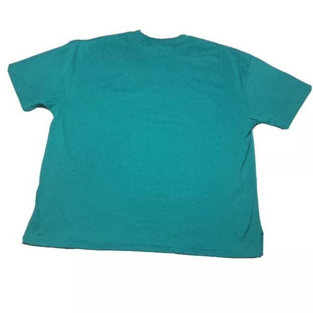 Vintage 90s Single Stitch T-Shirt Men’s 3XL Turqu… - image 3