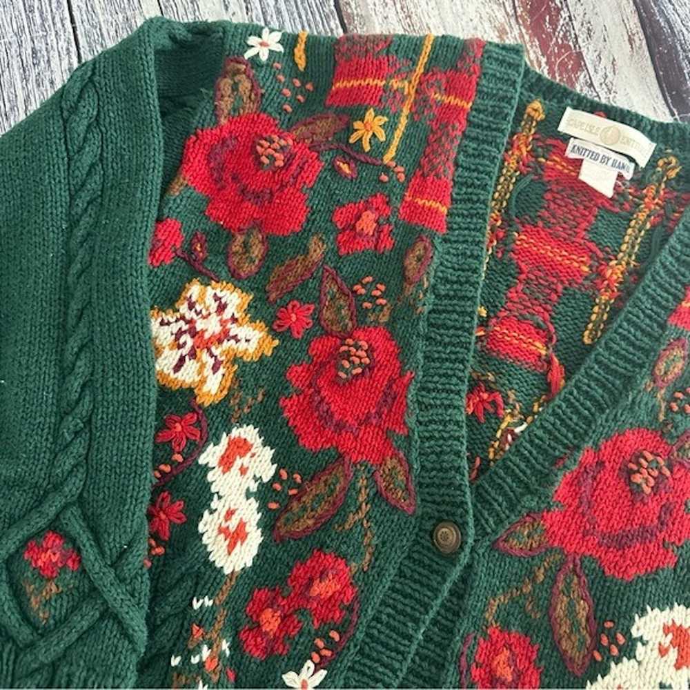 Vintage Vintage Cape Isle Knitters Hand Knit Flor… - image 2