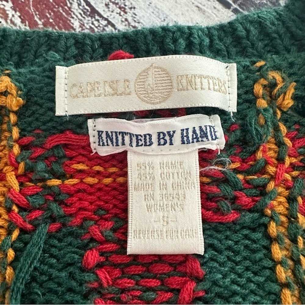 Vintage Vintage Cape Isle Knitters Hand Knit Flor… - image 4