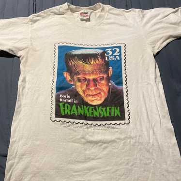 Vintage 1997 Frankenstein Stamp Tshirt - image 1