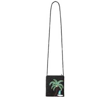 wind and sea messanger bag 黒 palm tree SUNNY HAWAII EMBROIDERED PALM TREES BLACK PURSE BAG EUC | eBay