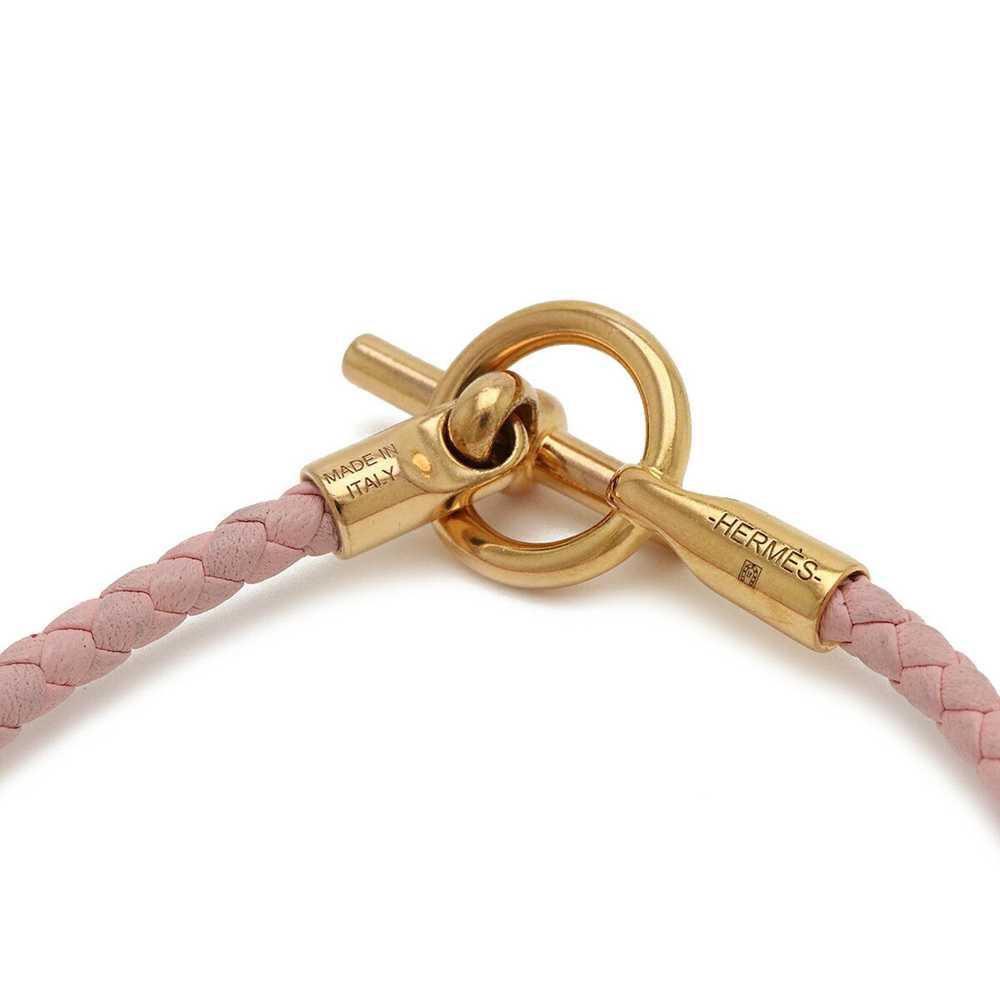 Hermes HERMES Grennan Bracelet Leather GP Pink - image 4