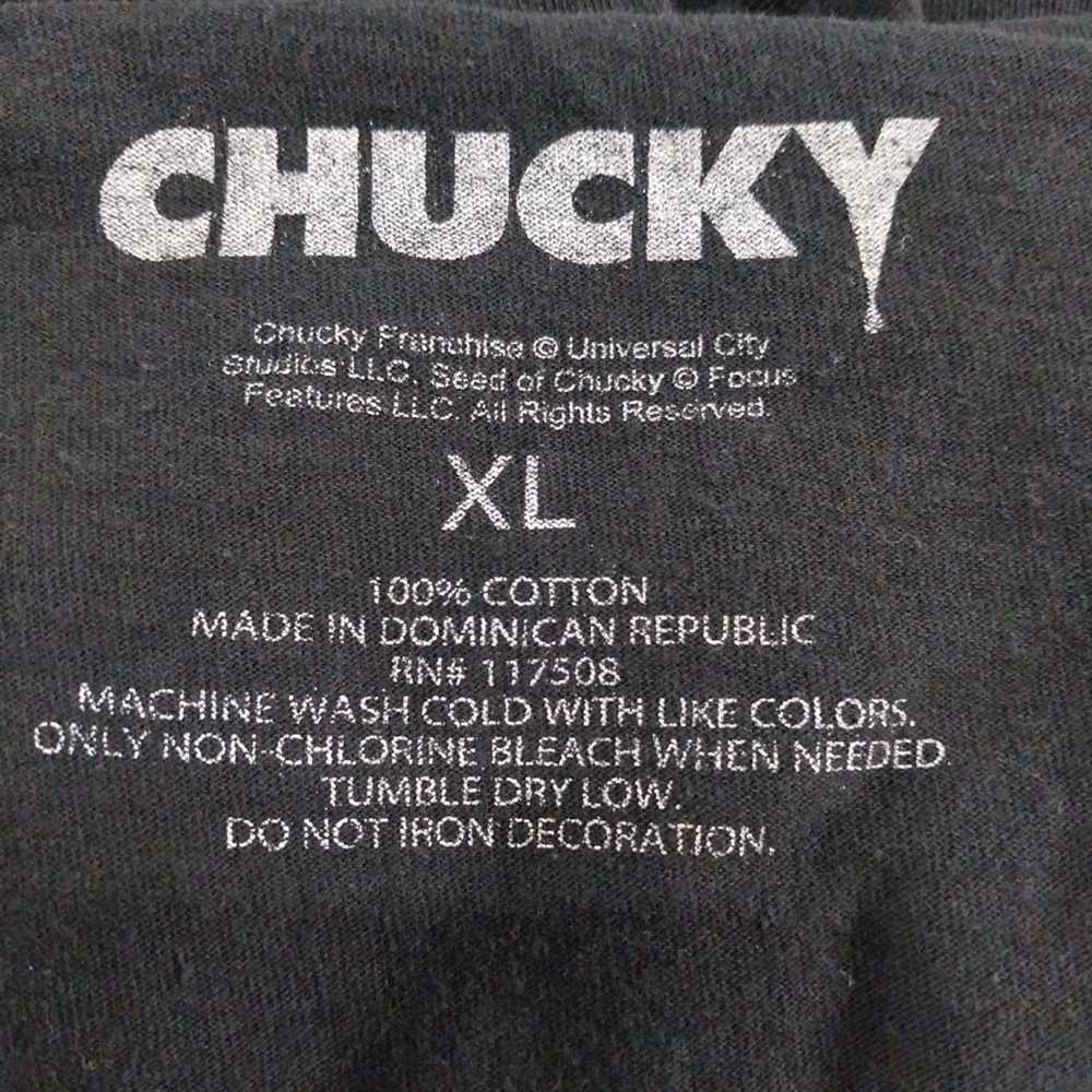 Chucky Men's Chucky Black T-shirt WANNA PLAY? - image 4