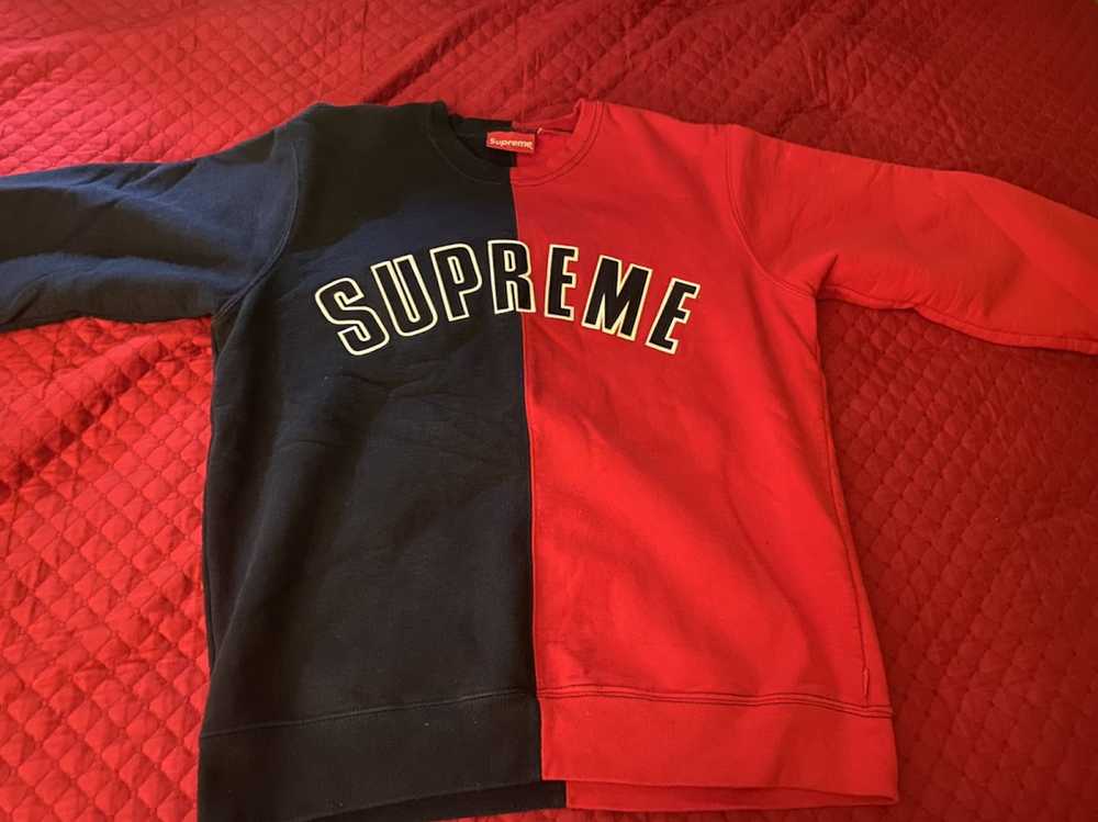 Supreme Supreme Split Crewneck Sweatshirt Navy FW… - image 1