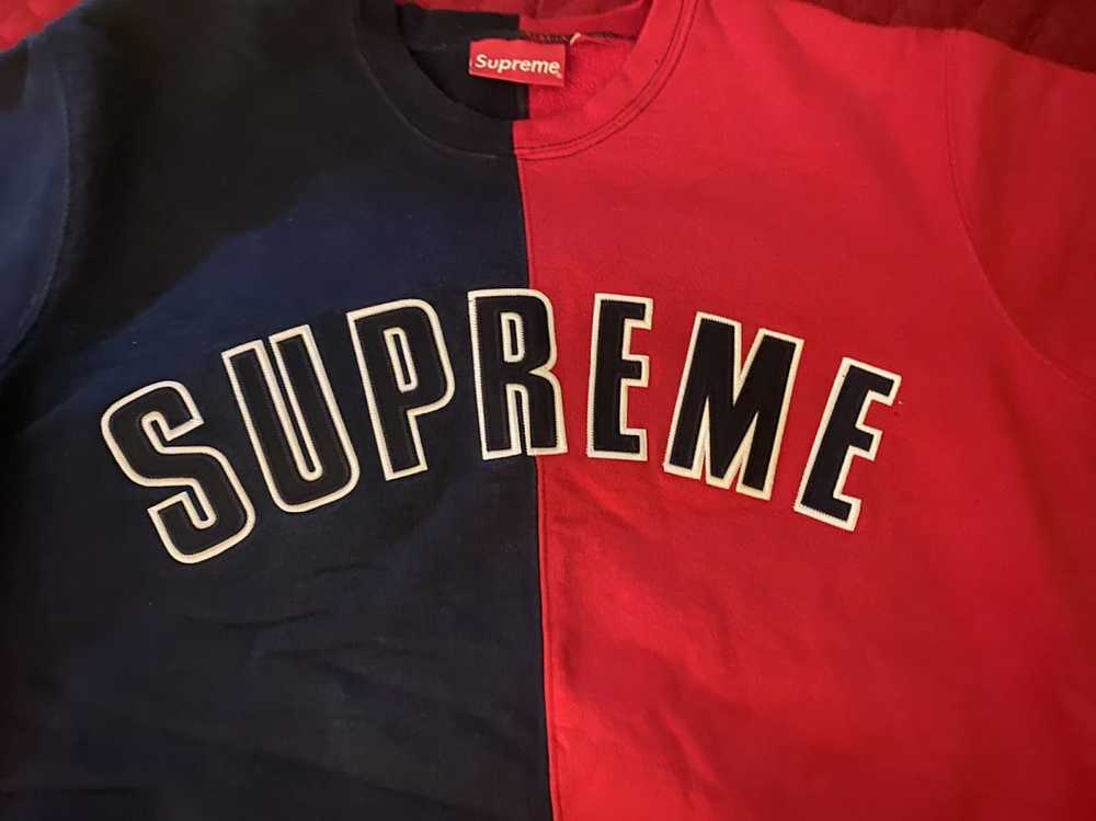 Supreme Supreme Split Crewneck Sweatshirt Navy FW… - image 2