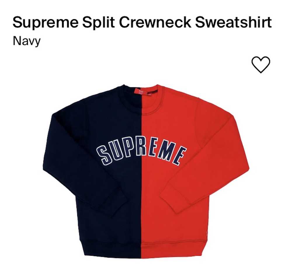 Supreme Supreme Split Crewneck Sweatshirt Navy FW… - image 7