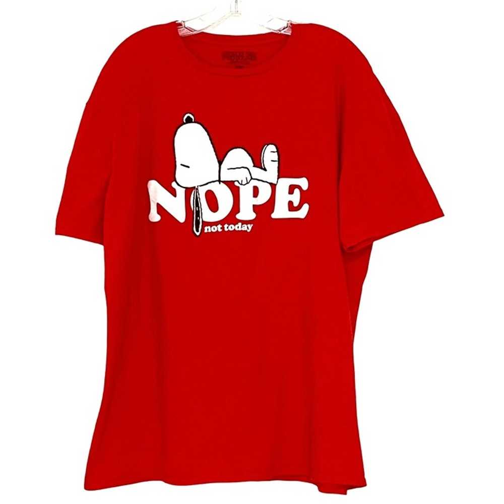 Peanuts Snoopy Nope T-Shirt 2XL Red - image 2