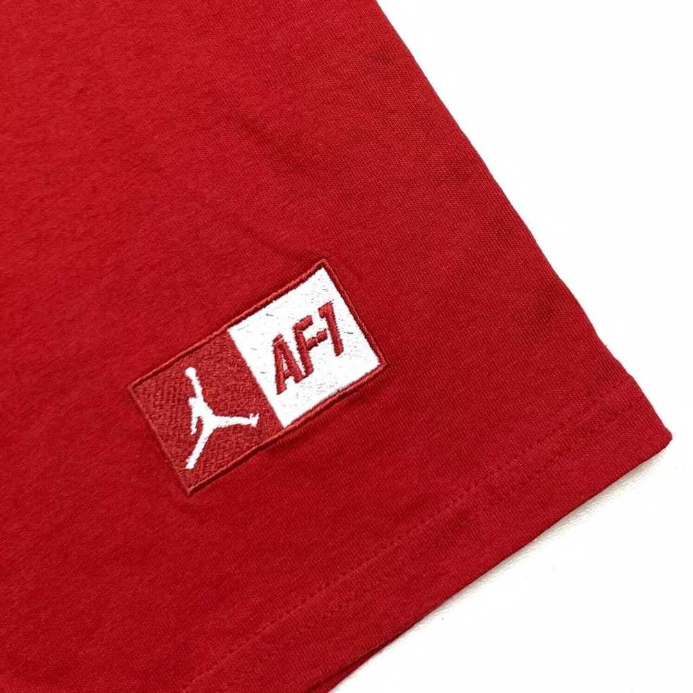 Jordan AF 1 Nike Jumpman Logo Rhinestone Red Tee … - image 3