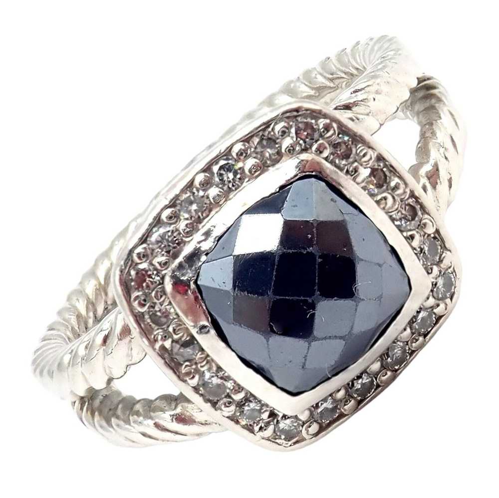 David Yurman DY Silver Hematite Diamond Petite Al… - image 1