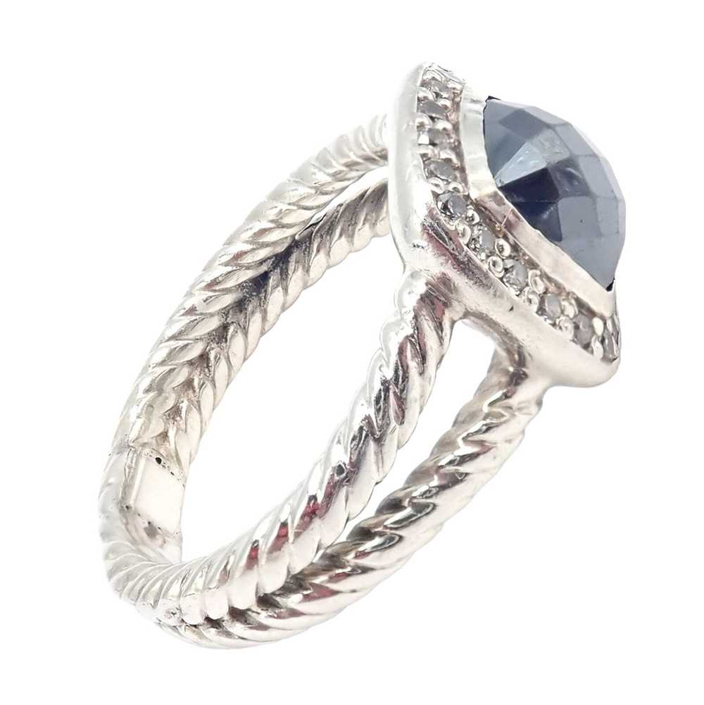 David Yurman DY Silver Hematite Diamond Petite Al… - image 8