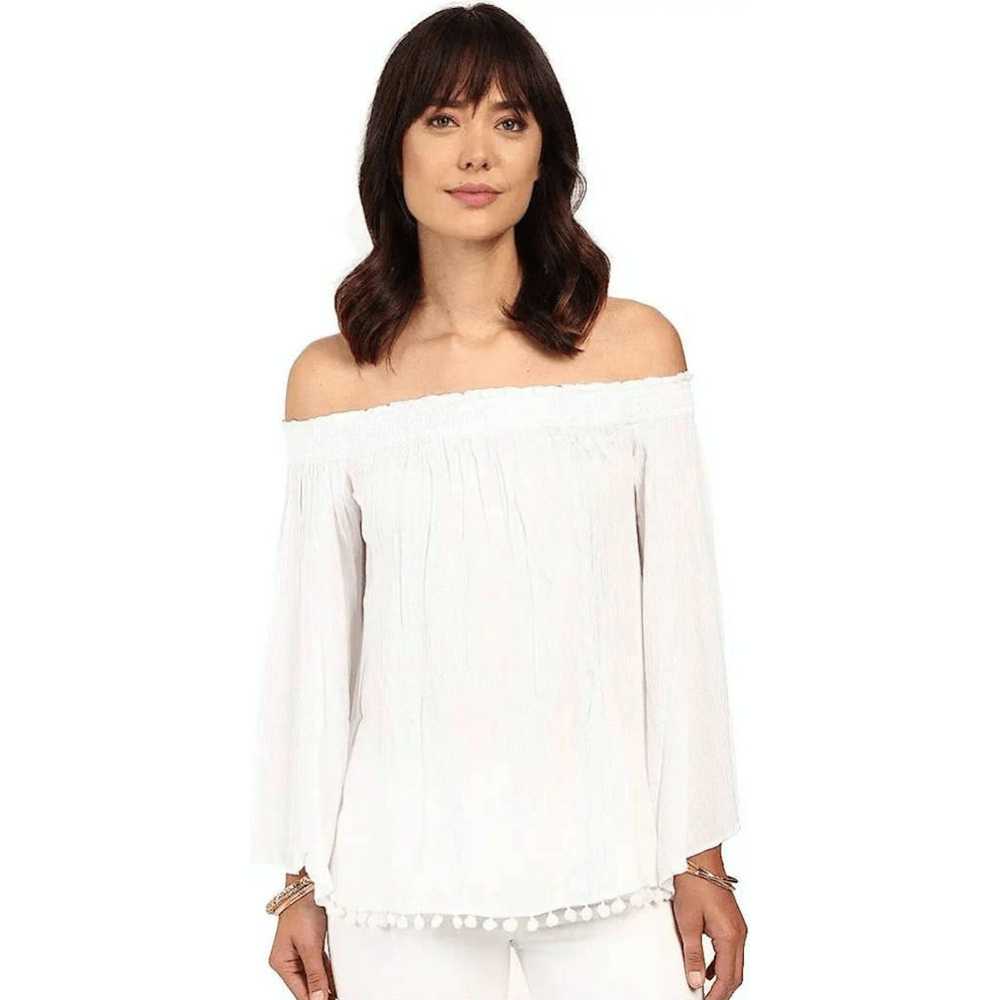 Designer Lilly Pulitzer Nita Off-Shoulder Top Whi… - image 7