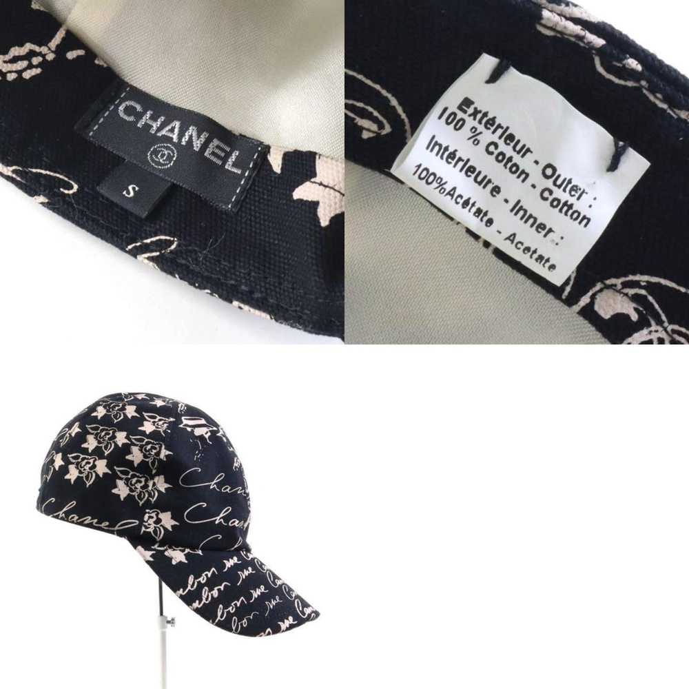 Chanel CHANEL Cap Coco Mark Camellia Cotton Black… - image 5