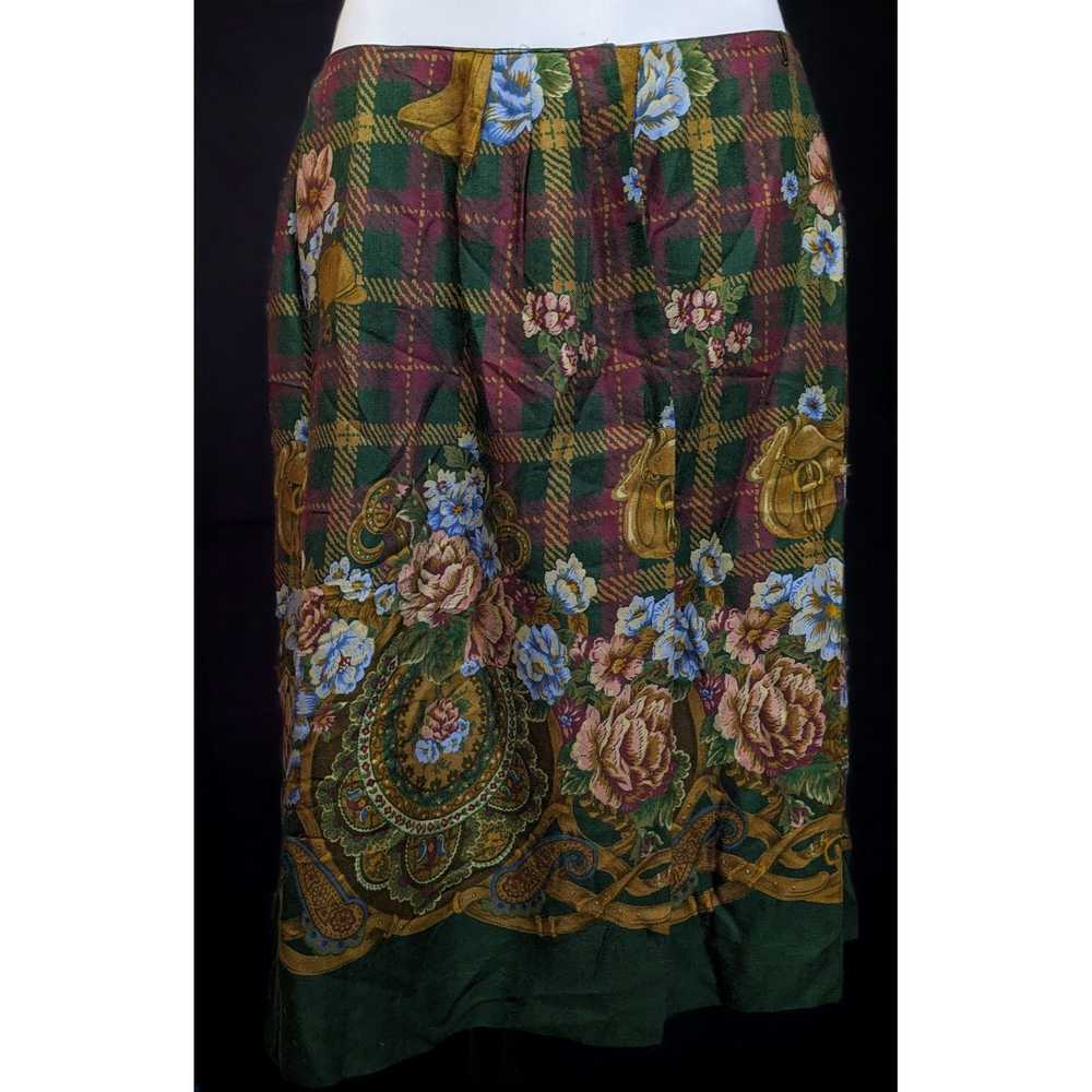 Other Vintage JG Hook Floral Plaid Skirt - image 1