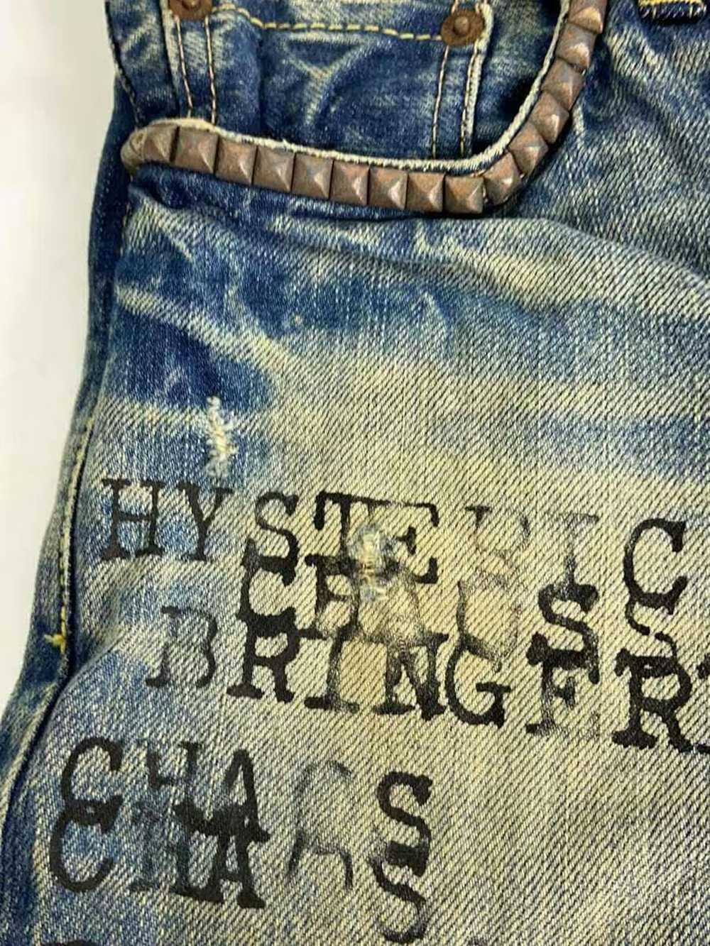 Hysteric Glamour Hysteric Script Aged Denim Jeans - image 3