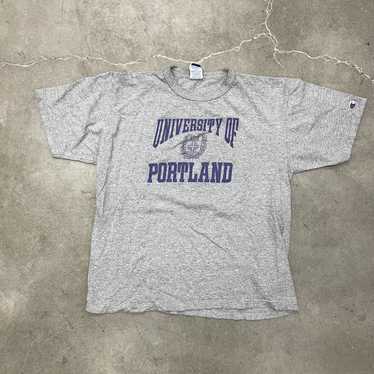 1960s Champion Portland State University Blue and White Striped College Short buy Sleeve Sweatshirt