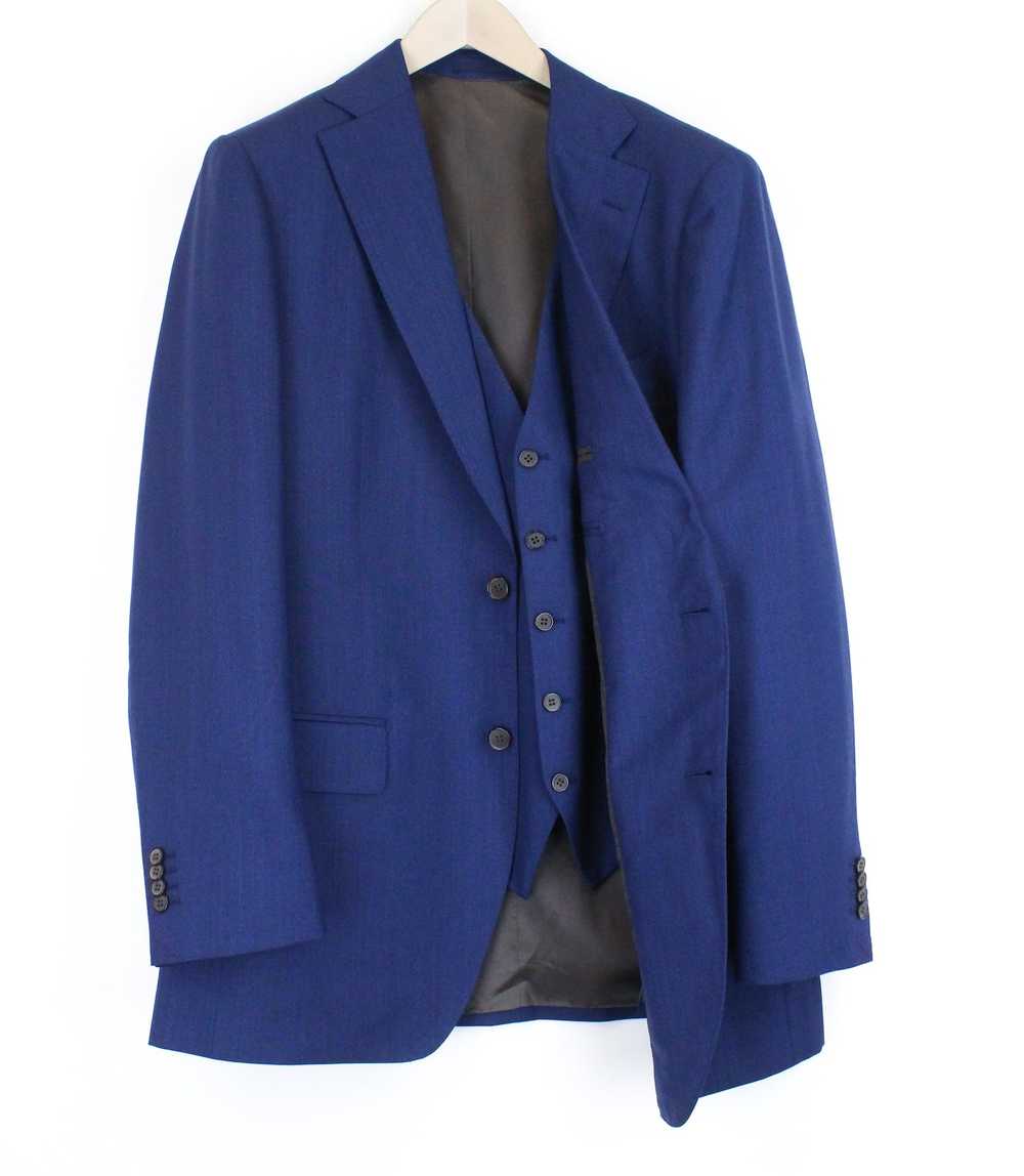 Suitsupply LAZIO UK46L Blue Waistcoat Slim Melang… - image 1
