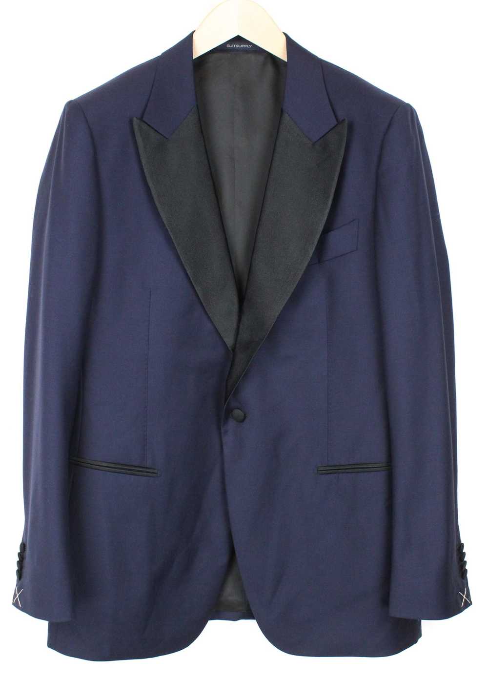 Suitsupply LAZIO UK42R Tux Slim 3-Piece Blue Wool… - image 2