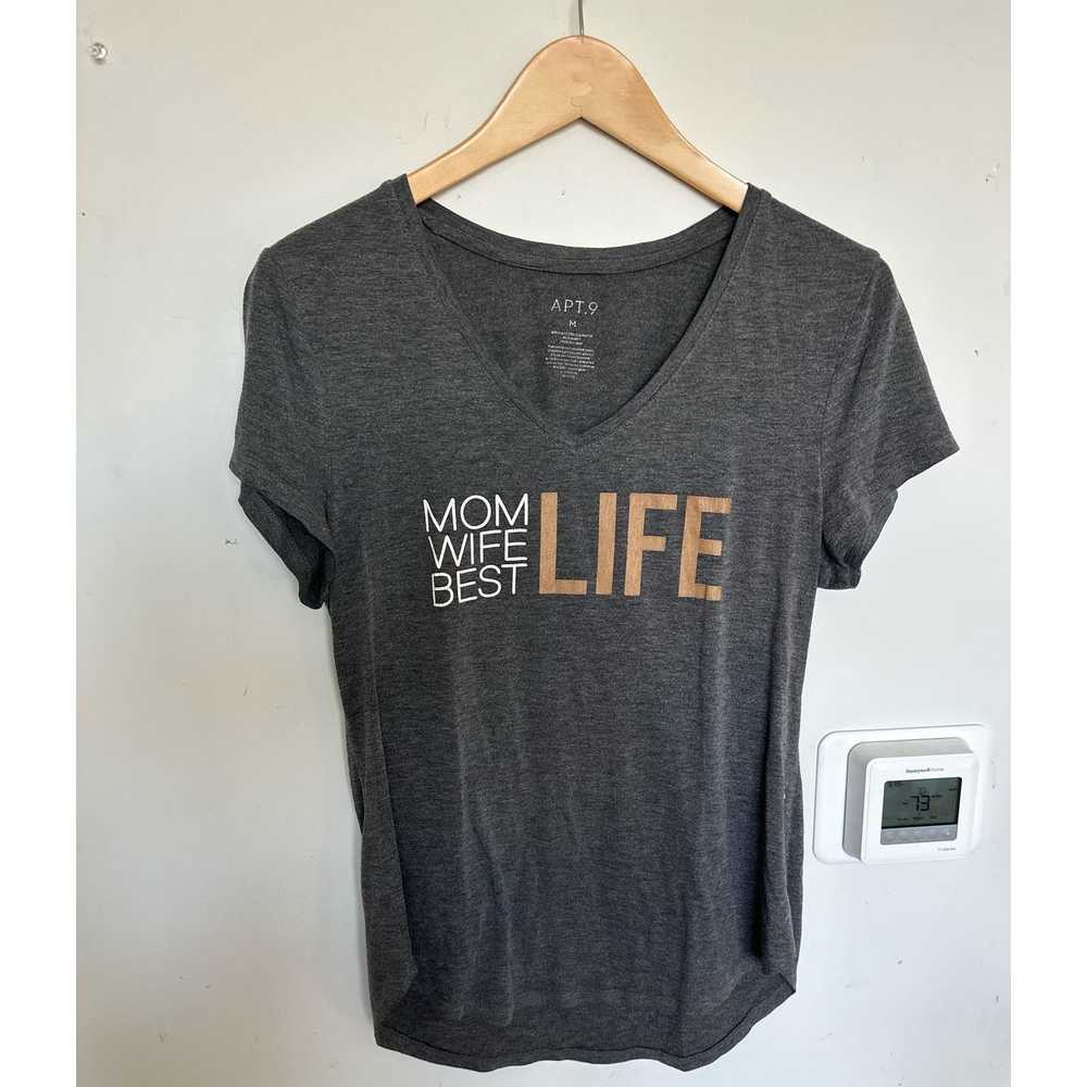 Apt. 9 MOM WIFE BEST LIFE APT. 9 gray tee - image 1